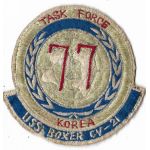 Korean War US Navy Task Force 77 USS Boxer CV-21 Cruise Patch