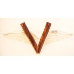 WWII Lucite & Wood Winged V For Victory Pin