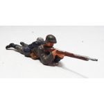 1930's era German prone soldier composition figure made by Lineol
