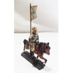 1930's era German Standard Bearer on Horseback composition figure made by Elastolin