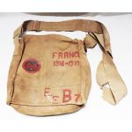 WWI US Army 27th Infantry Division painted and named gas mask bag