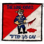D Troop 3rd Squadron 5th Cavalry LONG KNIVES Pocket Patch
