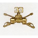1950's-60's 33rd ACR / Armored Cavalry Regiment Officers Numbered Collar Device