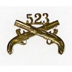WWII 523rd MP / Military Police Officers Theatre Made Numbered Collar Device