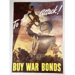 WWII Home Front To The Attack ! Buy War Bonds Mini Poster