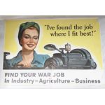 WWII Female War Worker Find Your War Job Poster