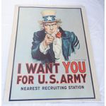 Vietnam era US Army Uncle Sam "I Want You" Poster 1968 Dated