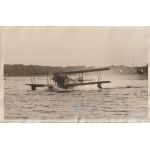 Lindbergh Landing in Amphibious Plane in Maine.