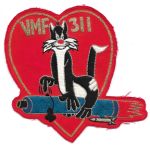 Late 1940's-1950's US Marine Corps Bullion VMF-311 Sylvester The Cat Squadron Patch