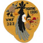 WWII US Marine Corps Disney Design (?) Fighting Cocks VMF-322 Squadron Patch