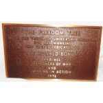 Vietnam US Air Force POW / MIA Lt Ronald Bond  Brass Freedom Tree Plaque