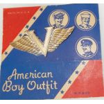 WWII Home Front Winged V For Victory New Old Stock American Boy Outfit Pin
