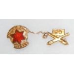 WWII 6th Division 80th Artillery Chained Sweetheart / Patriotic Pin