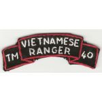 ARVN / South Vietnamese Army 40th Vietnamese Ranger Battalion US Advisors Scroll