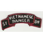 ARVN / South Vietnamese Army 51st Vietnamese Ranger Battalion US Advisors Scroll