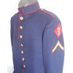 WWII Marine Corps Dress Blue Uniform set with Ships Detachment and Early Discharge Diamond patches