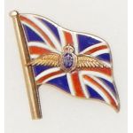 WWII RAF / Royal Air Force  British Flag Patriotic / Sweetheart Badge