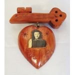 WWII era Hand Carved Key and Heart Sweetheart Pin