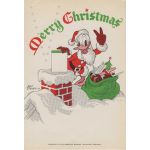 WWII Home Front Disney Design American Woman's Voluntary Service Donald Duck Christmas Card