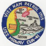 Vietnam US Navy Vietnam Patrol 1965 USS Midway CVA-41 Cruise Patch