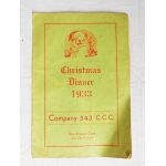 1933 dated CCC Company 543 Cave City, Kentucky Christmas Dinner Menu