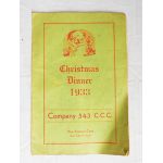 1933 dated CCC Company 543 Cave City, Kentucky Christmas Dinner Menu