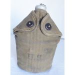 M -1910 WWII era US Army enamel canteen set that has been Camouflaged with grease.