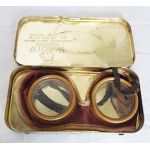 Pre WWI era dust goggles and case