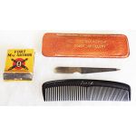 WWII era Fort MacArthur marked comb and matchbook set