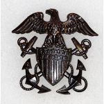 WWII US Navy Officers Blackened Cap Badge