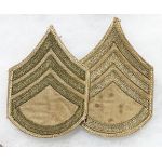 WWII Staff Sergeant Chevron Set On Khaki