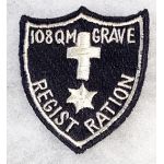 Late 40's-50's 108th Quartermaster Graves Registration Unit Patch