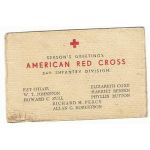 WWII 34th Division American Red Cross Seasons Greetings Pocket Calander