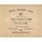 1950's-60's North American Aviation MACH BUSTERS CLUB To A FJ-2 Pilot Certificate