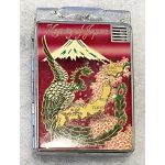 1950's Memory Of Japan Phoenix Bird Enameled Cigarette Case & Lighter.