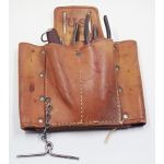 Believed to be a WWII era Lineman's tool pouch with tools