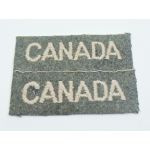 WWII uncut pair of Canada Shoulder Titles.