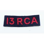 WWII 13th Royal Canadian Artillery Shoulder Title