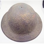 WWI M1917 helmet with what appears to be Camouflage