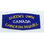WWII Canadian Queen's Own Cameron Highlanders Regiment Shoulder Title