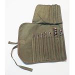 WWII era Complete Signal Corps Drill Bit Tool Roll