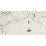 WWII era US Army 5th Armored Division Unit History Map Rhine to the Elbe