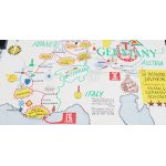 WWII era US Army 36th Infantry Division Unit History Map in France and Germany
