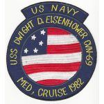 US Navy USS Dwight D Eisehower CVN-69 Med Cruise 1982 Back Patch