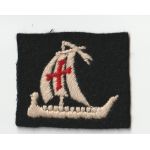 WWII British V Corps Patch. Black wool body. Some minor wear from age.