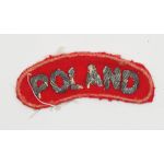WWII Bullion Poland Shoulder Title