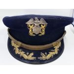 ​1950's-60's Officers Dress Blue US Navy Visor Cap