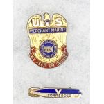 ​WWII US Merchant Marine Torpedoed Pin Set