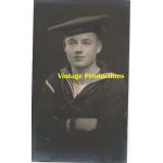 Interwar Era portrait photo of a sailor from the USS West Virginia.