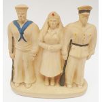 ​WWII era Home Front plaster statue of a Soldier, Sailor and Nurse
